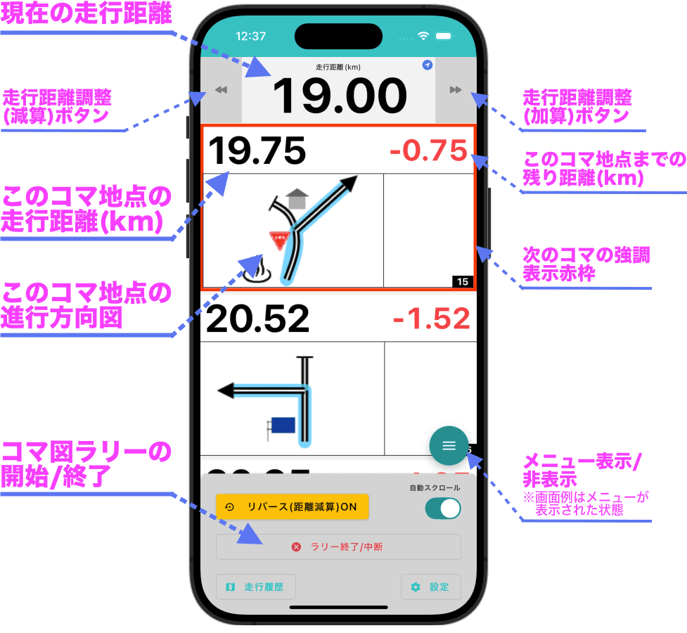 ラリー画面の解説